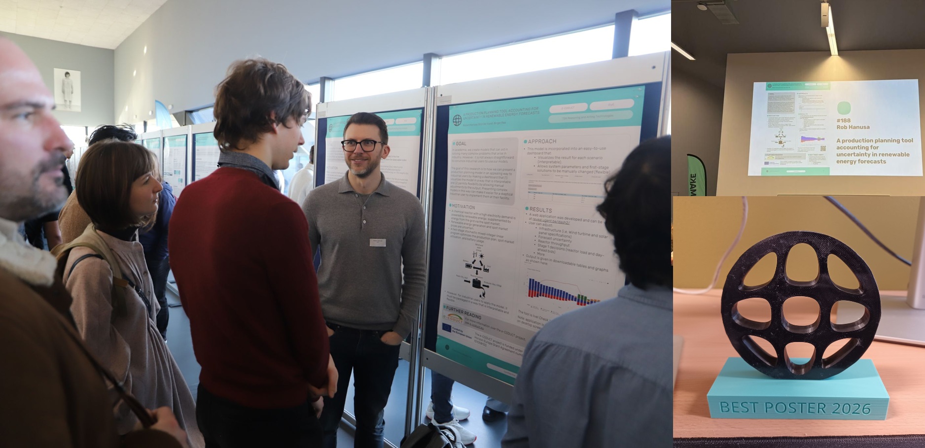 Rob Hanusa with 'Best Poster' award at Flanders Make Scientific Conference